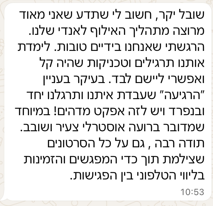 המלצה מלקוח 1